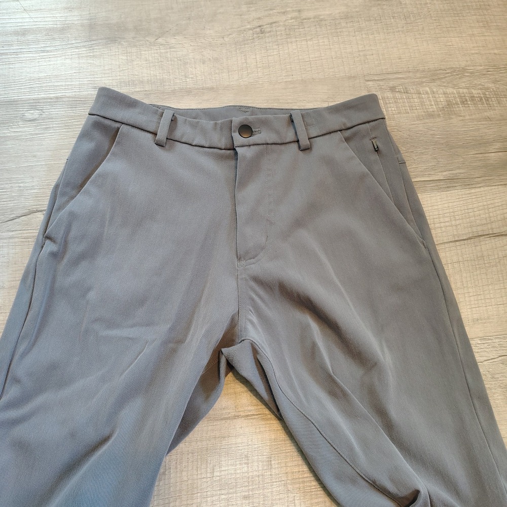 Lululemon Mens Commission Slim Fit Pants Grey Chino Trousersβ 28x32 euc stretch